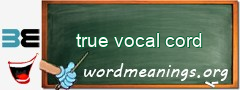 WordMeaning blackboard for true vocal cord